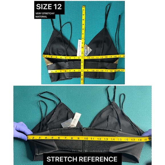 Alice + Olivia Carli Sequined Embellished Gold Bronze Black Bra Crop Top - Picture 15 of 17